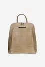 Rucsac dama elegant taupe din piele croco