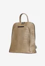 Rucsac dama elegant taupe din piele croco