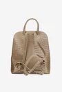 Rucsac dama elegant taupe din piele croco