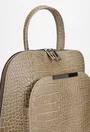 Rucsac dama elegant taupe din piele croco