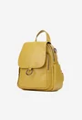 Rucsac dama galben mustar din piele naturala
