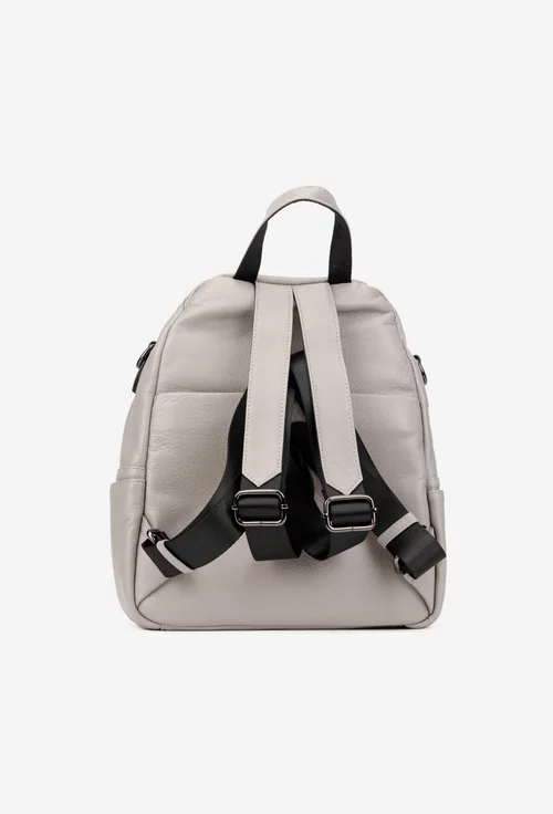 Rucsac dama gri din piele naturala