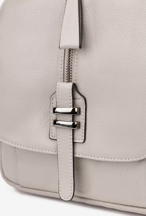 Rucsac dama gri din piele naturala