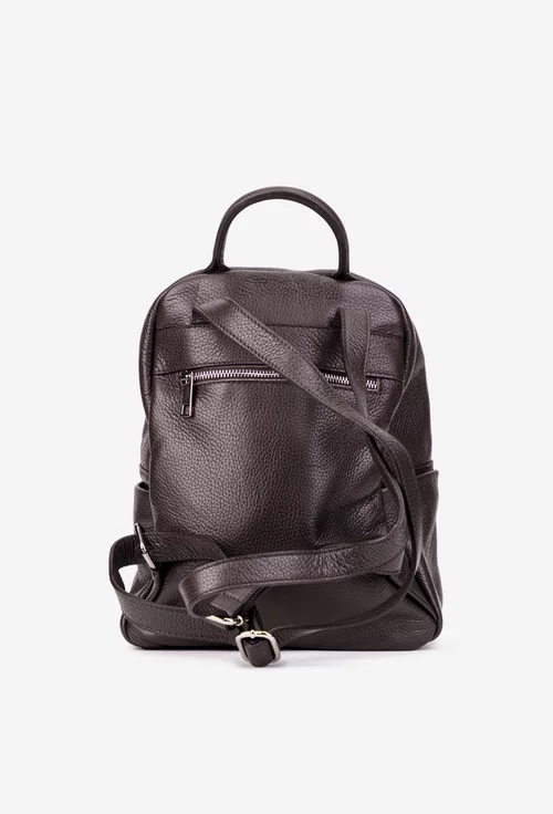 Rucsac dama maro inchis din piele texturata