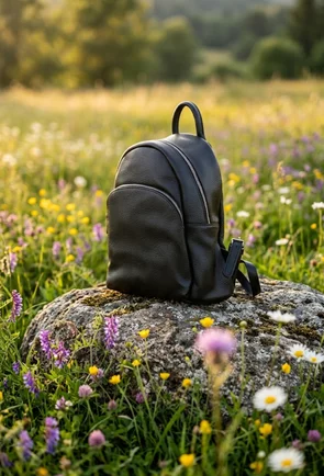 Rucsac dama negru confectionat din piele naturala