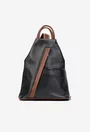 Rucsac dama negru cu maro din piele texturata