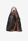 Rucsac dama negru cu maro din piele texturata
