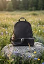Rucsac dama negru din piele texturata