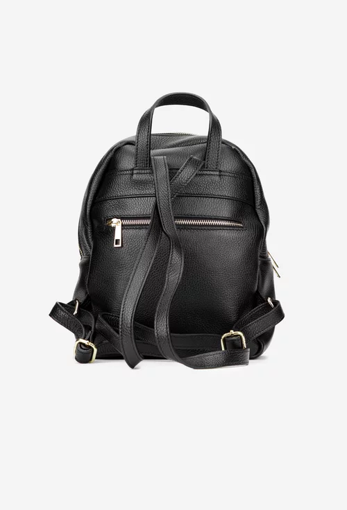 Rucsac dama negru din piele texturata