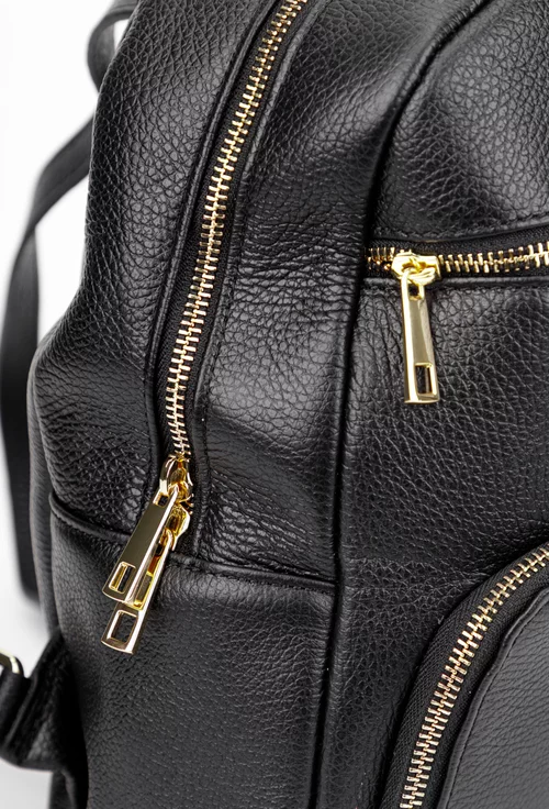 Rucsac dama negru din piele texturata