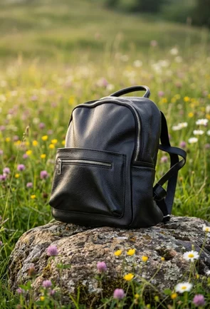 Rucsac dama negru din piele texturata