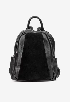 Rucsac dama negru din piele texturata
