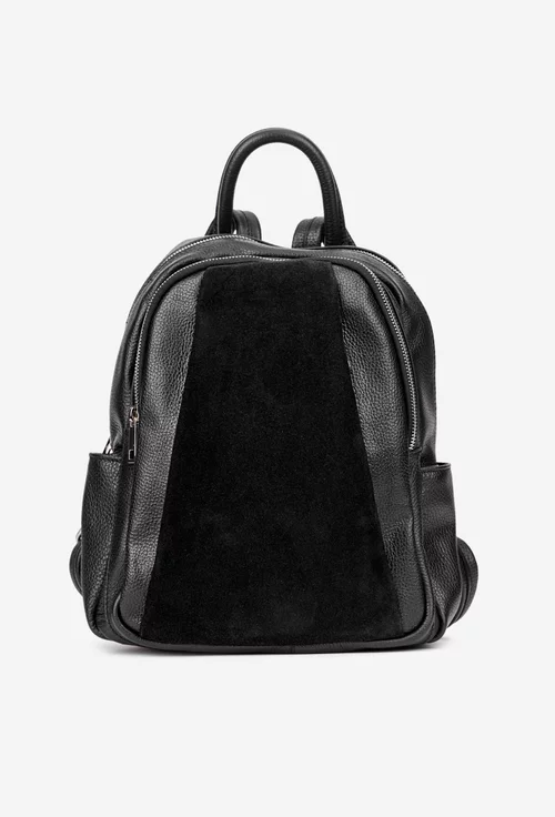 Rucsac dama negru din piele texturata