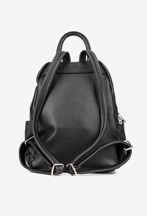 Rucsac dama negru din piele texturata