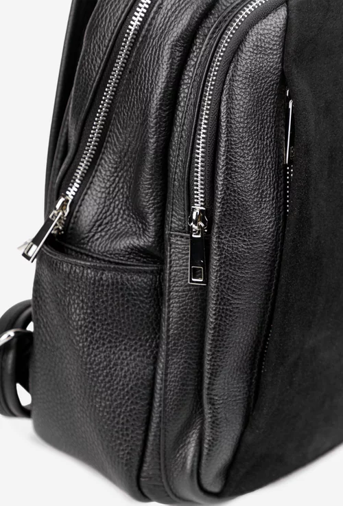 Rucsac dama negru din piele texturata