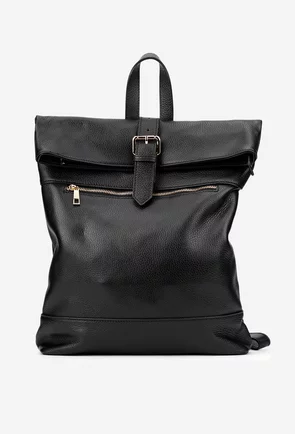 Rucsac dama negru din piele texturata