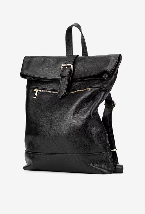 Rucsac dama negru din piele texturata