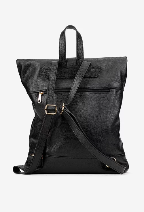 Rucsac dama negru din piele texturata