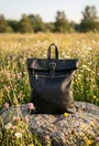 Rucsac dama negru din piele texturata