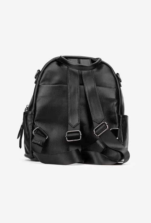 Rucsac dama negru din piele texturata