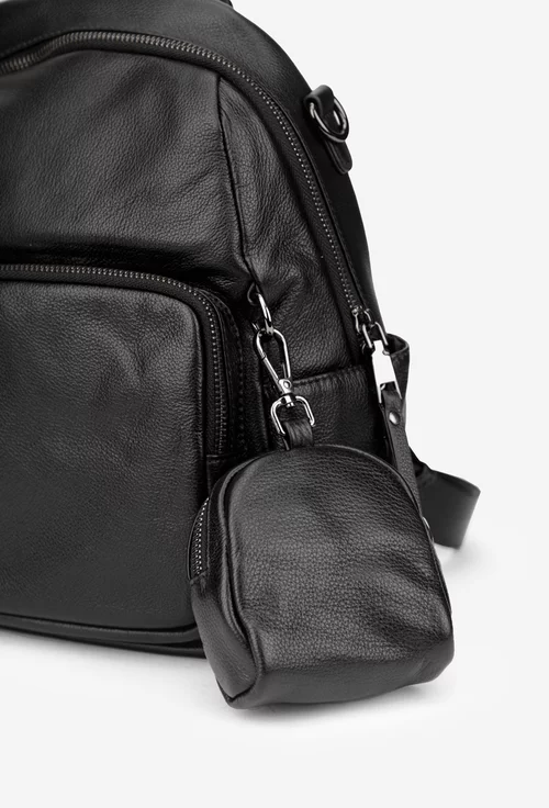 Rucsac dama negru din piele texturata