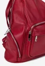 Rucsac dama rosu din piele cu buzunare
