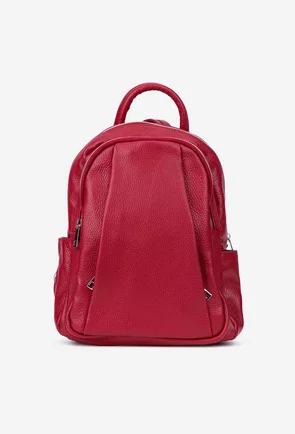 Rucsac dama rosu din piele naturala