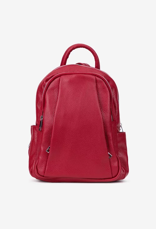 Rucsac dama rosu din piele naturala