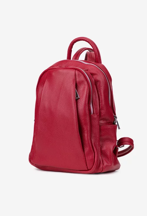 Rucsac dama rosu din piele naturala