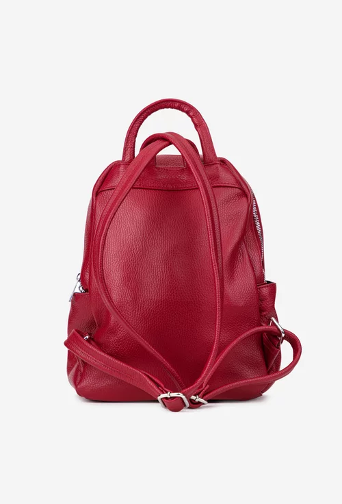 Rucsac dama rosu din piele naturala