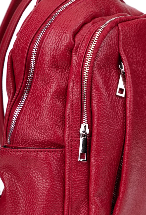 Rucsac dama rosu din piele naturala