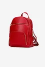 Rucsac dama rosu din piele texturata