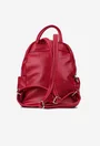 Rucsac dama rosu din piele texturata cu buzunare