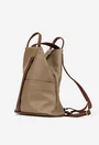 Rucsac dama taupe cu maro din piele texturata