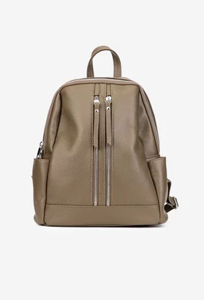 Rucsac dama taupe din piele naturala