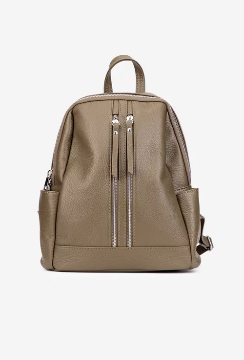 Rucsac dama taupe din piele naturala