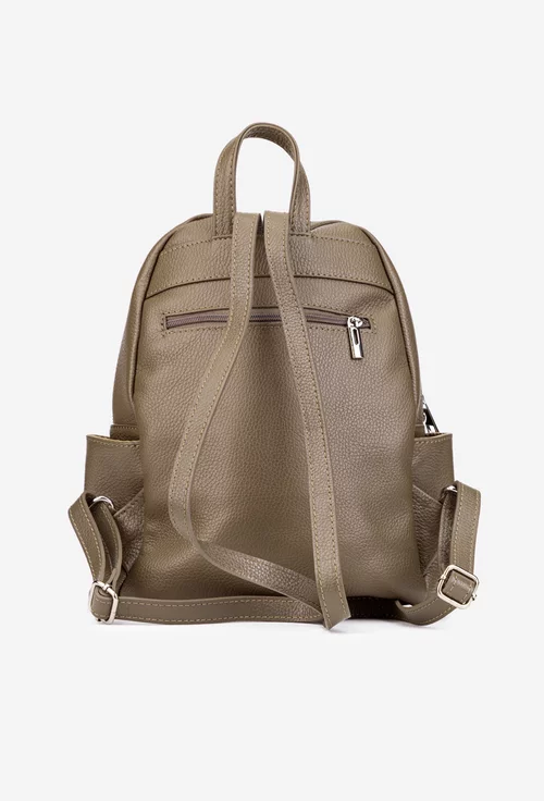 Rucsac dama taupe din piele naturala