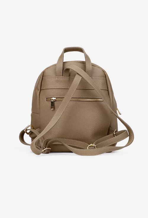 Rucsac dama taupe din piele texturata