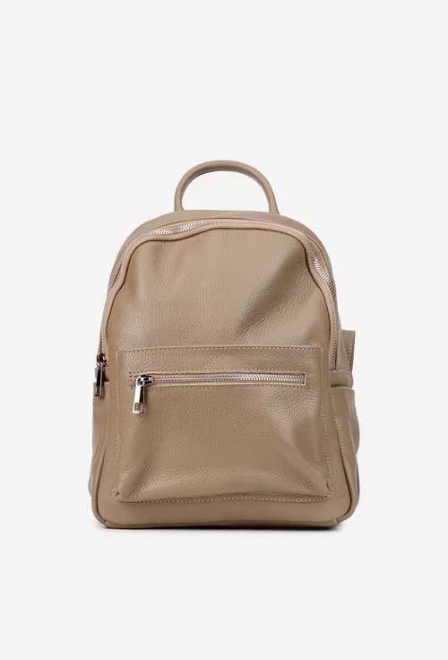 Rucsac dama taupe din piele texturata