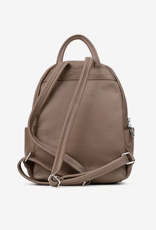 Rucsac dama taupe din piele texturata