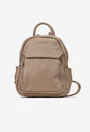 Rucsac dama taupe din piele texturata cu buzunare