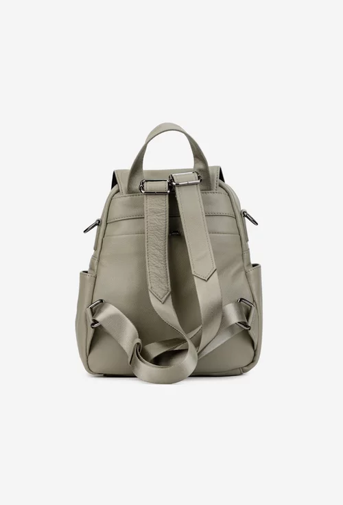 Rucsac dama verde din piele naturala