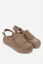 Saboti dama NUR taupe din piele intoarsa