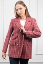 Sacou burgundy cu detalii colorate