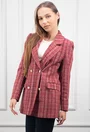 Sacou burgundy cu detalii colorate