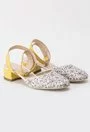 Sandale alb cu galben si imprimeu floral colorat Risa