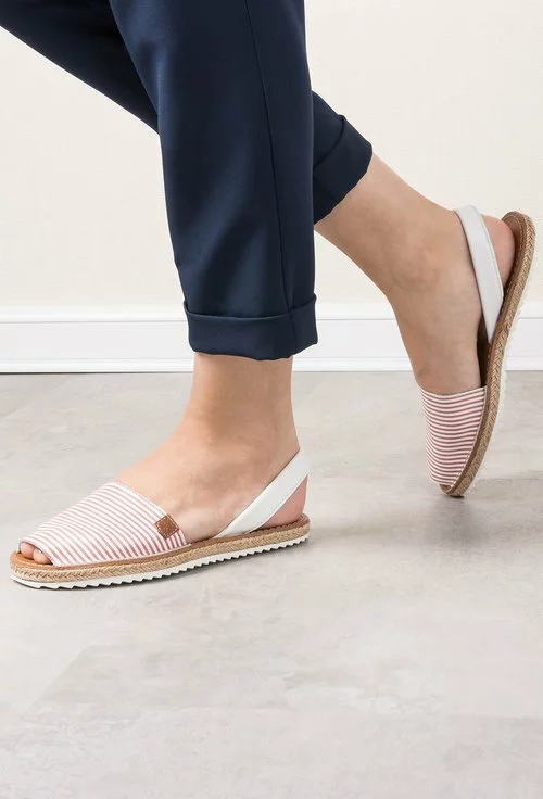 Sandale albe cu maro roscat din piele naturala Mabelle