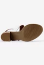 Sandale albe din piele naturala cu aspect perforat
