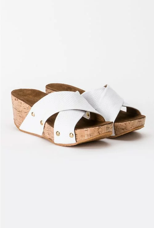 Sandale albe din piele naturala Elionor
