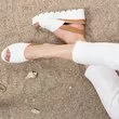 Sandale albe din piele naturala Jessie